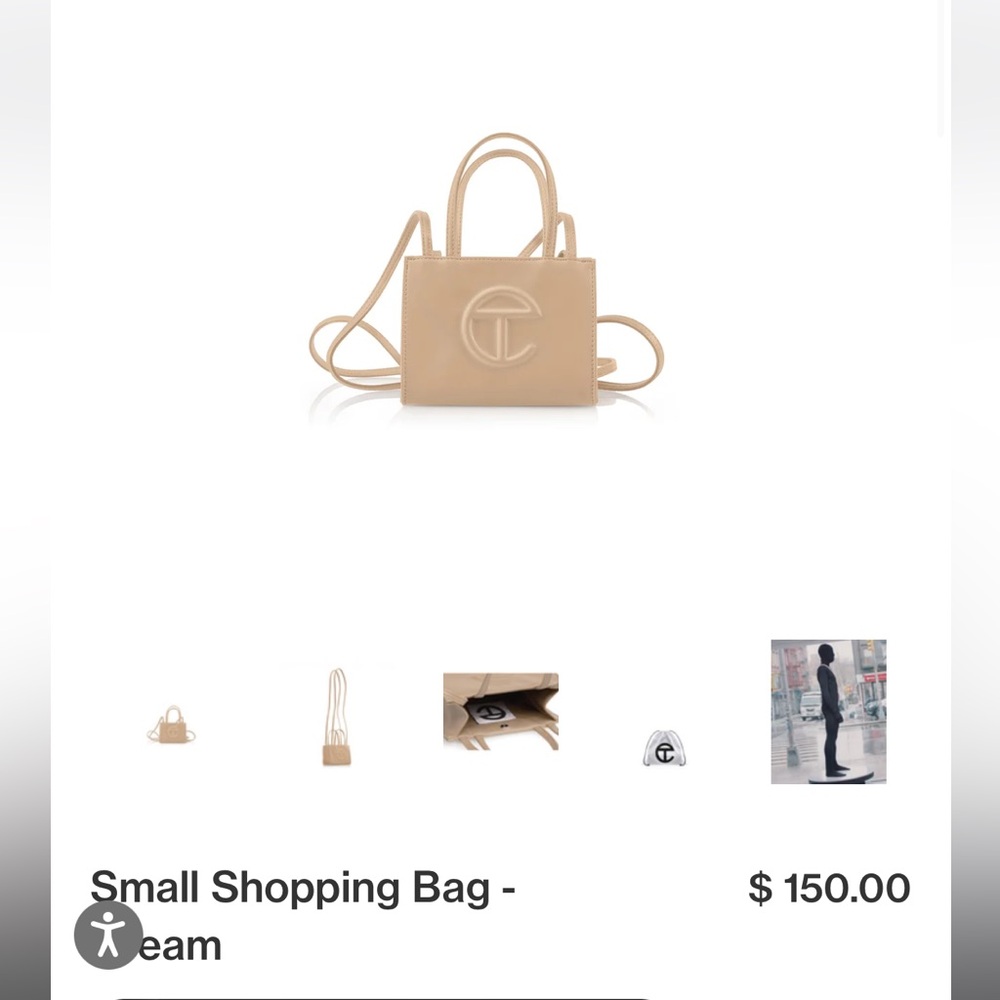 NWT telfar small tote in cream